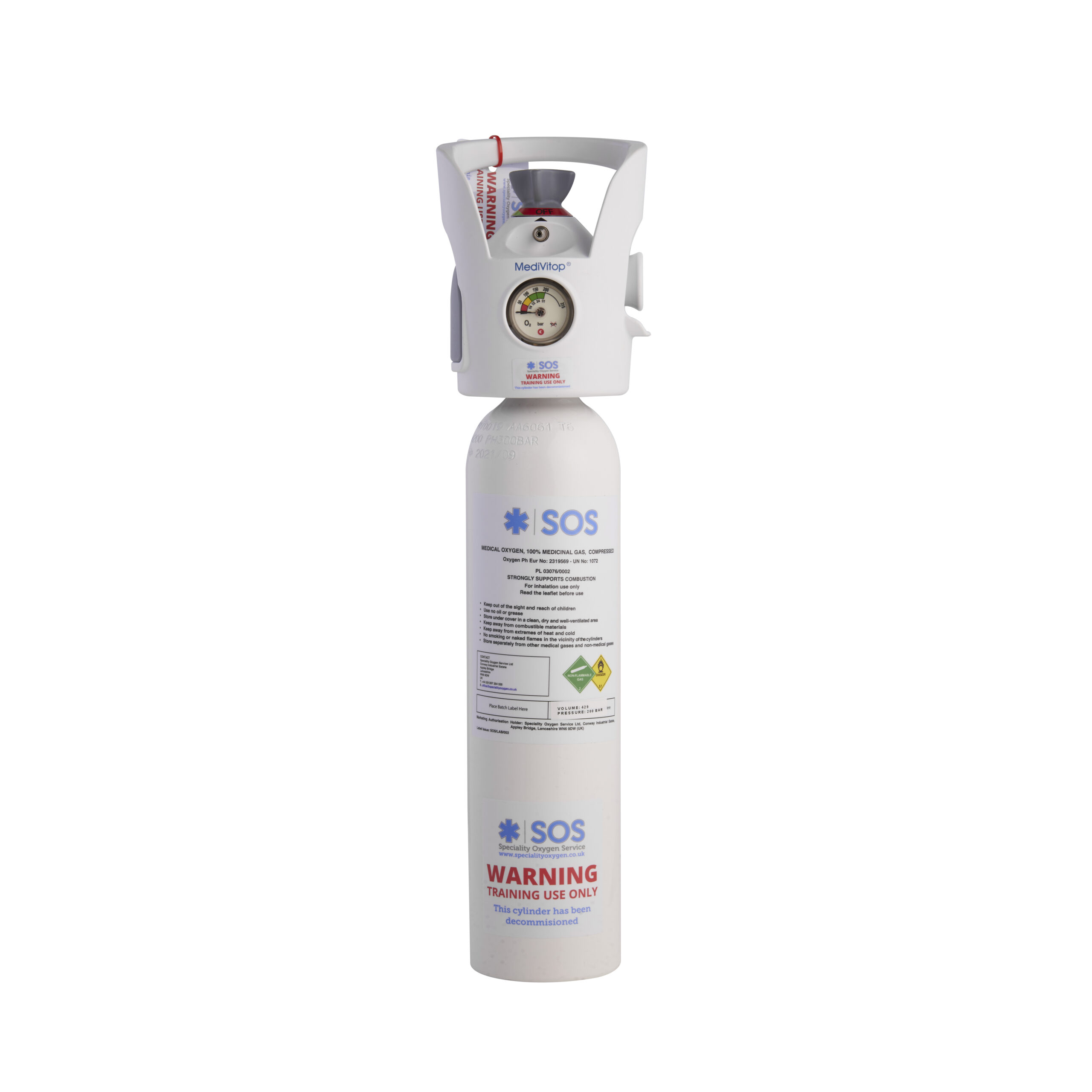 2L Responder O2 Medical Oxygen Training Cylinder (Empty) 1 2L Responder O2 Medical Oxygen Training Cylinder (Empty)